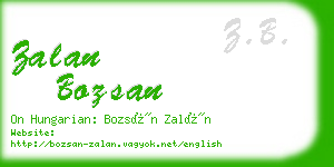 zalan bozsan business card